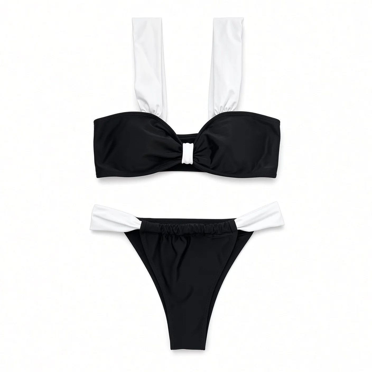 CAPRI Ring Detail Bikini in Noir / Ivory