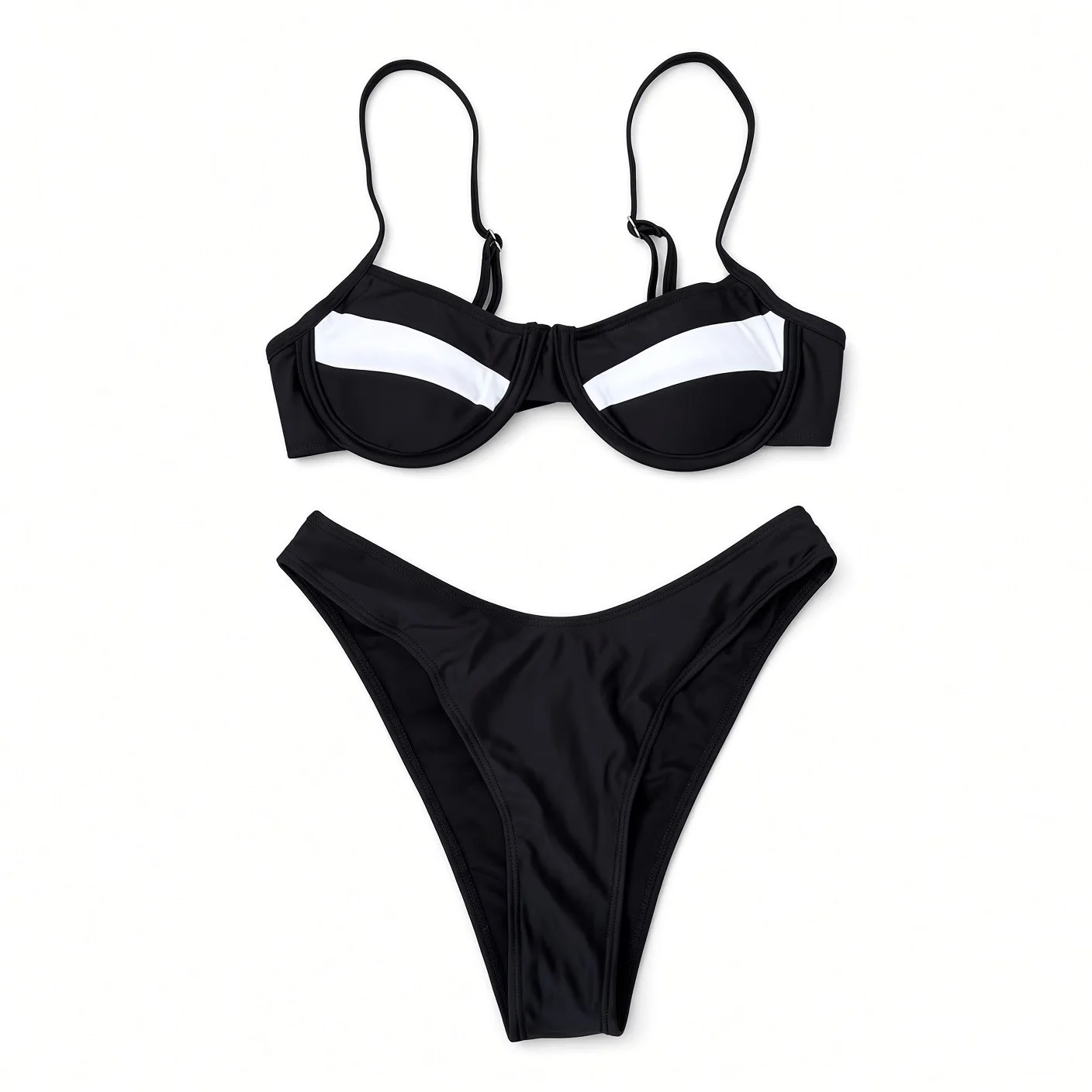 MONACO Minimal Underwire Bikini in Noir / Ivory