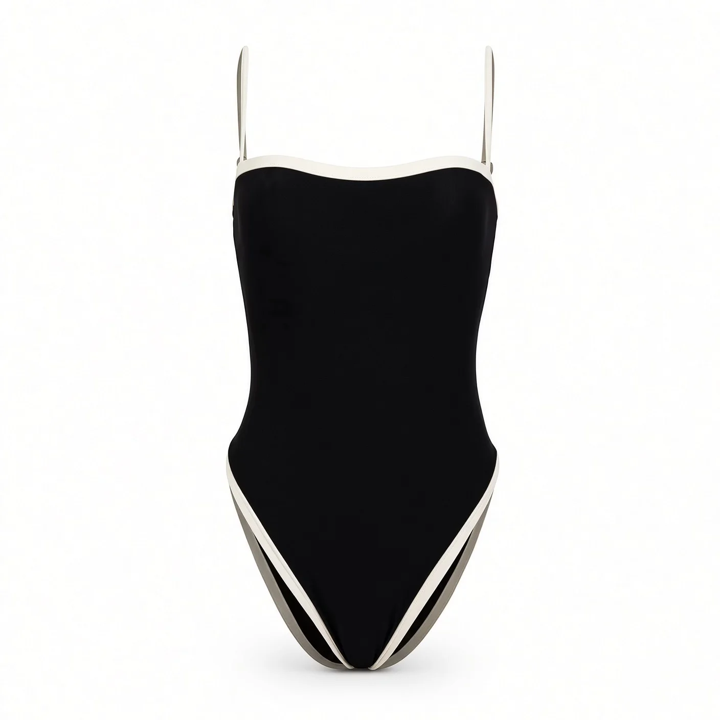 MARBELLA Contrast One-Piece Swimsuit in Noir / Ivory