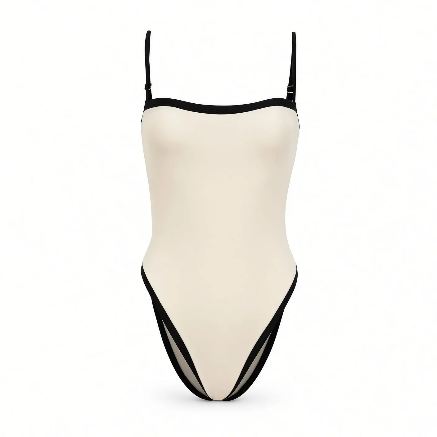 TROPEZ High-Cut One-Piece Swimsuit in Noir / Ivory